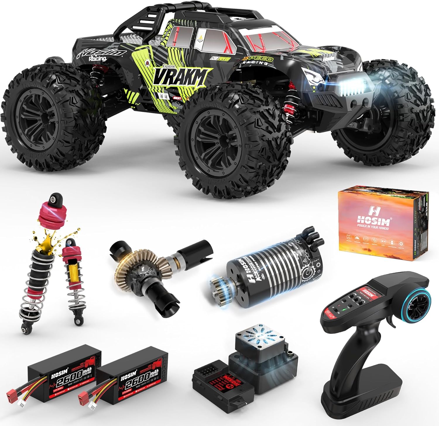 Rc Hobby Grade Truck - 大人用ブラシレスRCカー、1/10スケール、時速68キロ超え、四輪駆動オフロードリモートコントロールトラック、すぐに遊べるホビーグレード防水モンスタートラック、全地形対応おもちゃギフト、対象年齢8歳以上