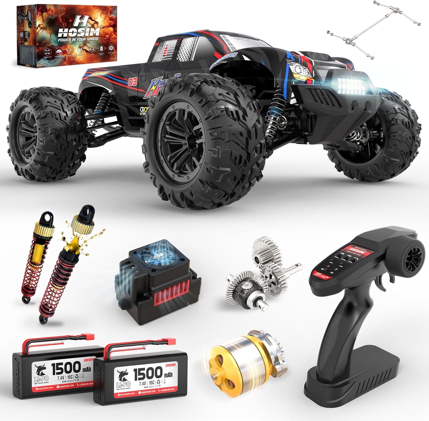 ブラシレス1:10 RCモンスタートラック、大人と男の子向け - Rc Hobby Grade Monster Truck のレビューと価格